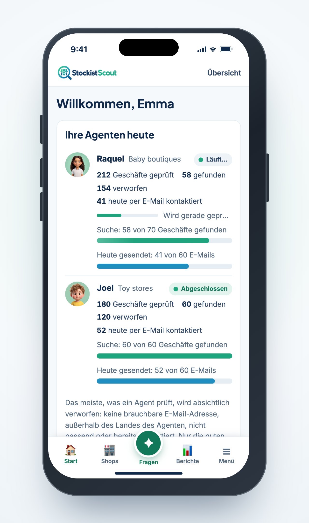StockistScout auf einem iPhone