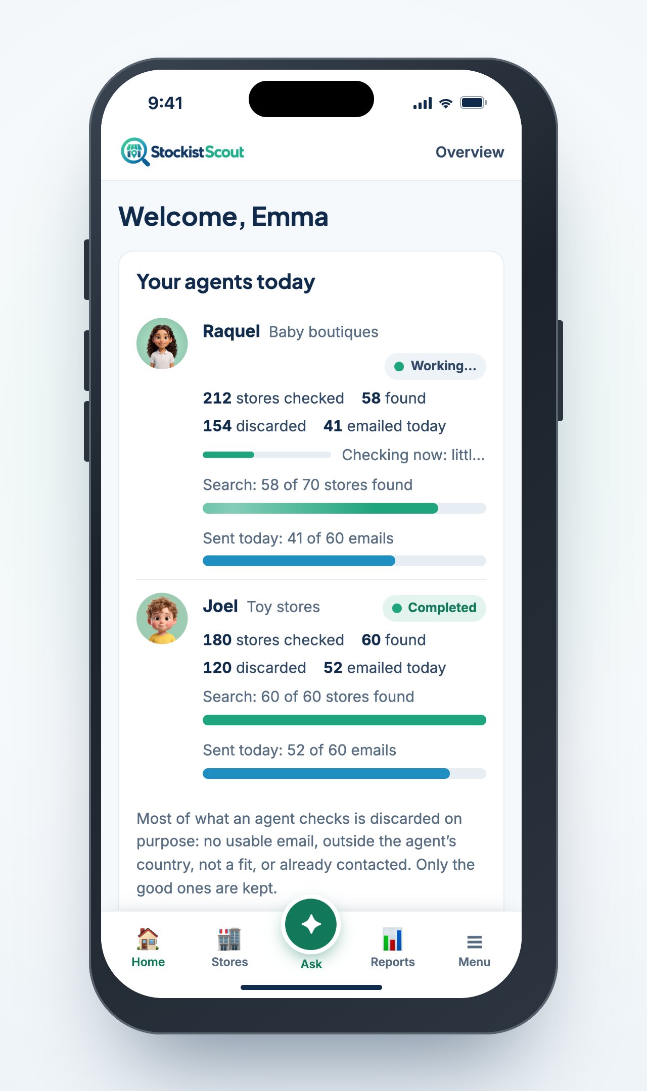 StockistScout on an iPhone