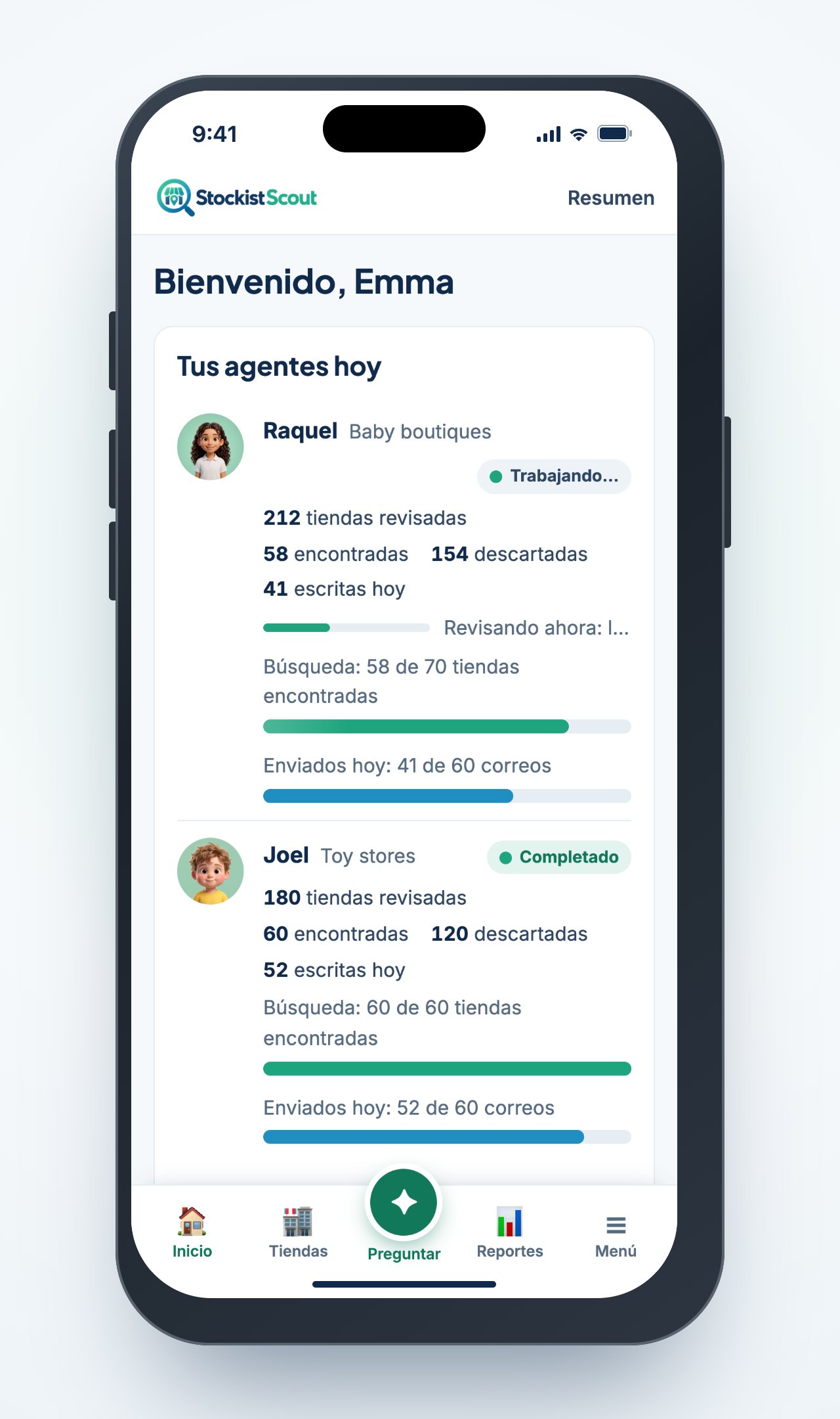 StockistScout en un iPhone