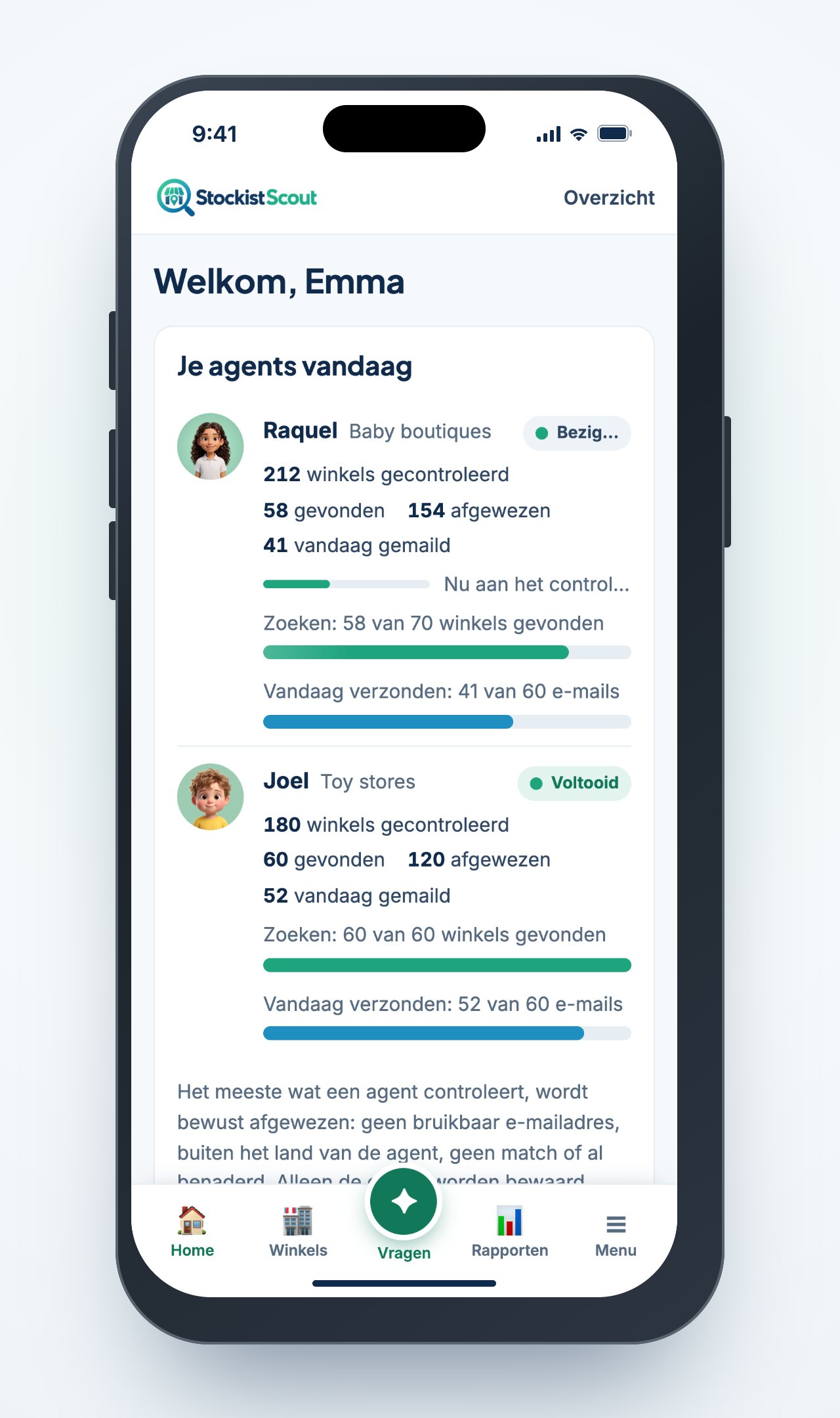 StockistScout op een iPhone