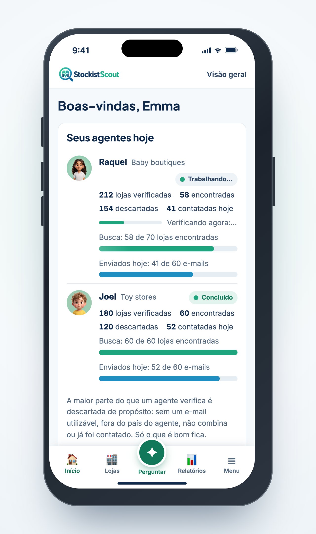 StockistScout em um iPhone